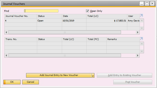 balance closing transtype sap b1